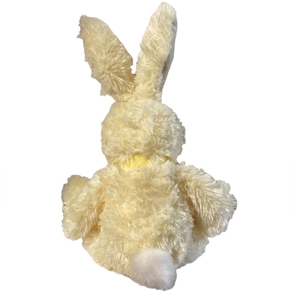 Bunny Plush Yellow Rabbit Stuffed Animal Easter Toy Bendable Ears Floral Paws - Picture 2 of 12
